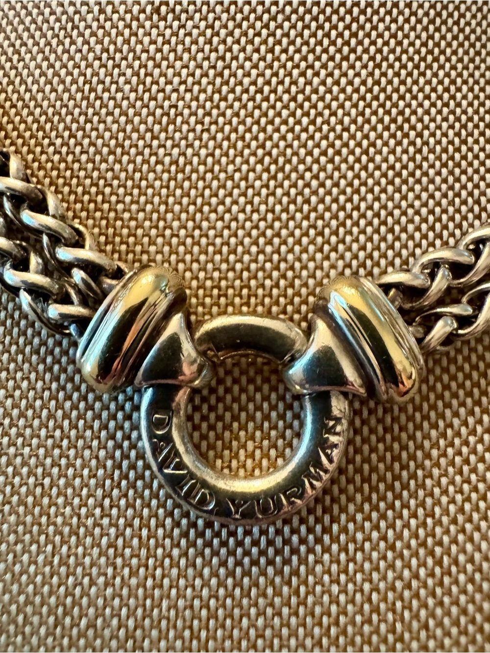 David Yurman 14K & Silver Double Rope Chain Necklace with Circle - Picture 4 of 8